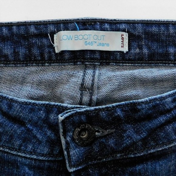 Levis 545 Jeans 16 Blue Denim Low Boot Cut Flat Front 5 Pocket Cotton - Picture 5 of 6